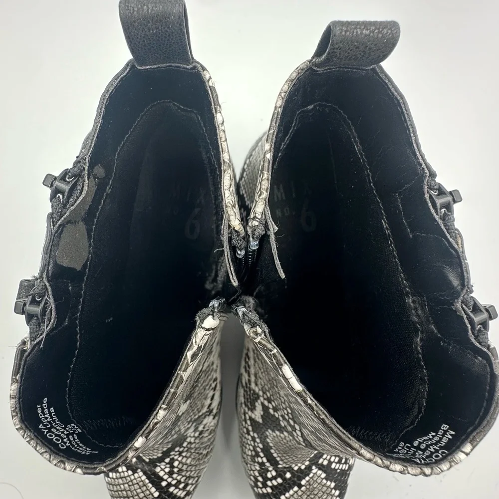 Mix No. 6 Cooya Snake Print Block Heel Ankle‎ Boots Women’s 8